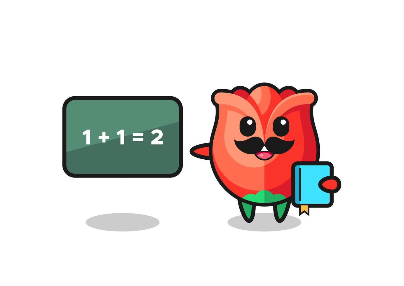 Illustration of rose character as a teacher vector