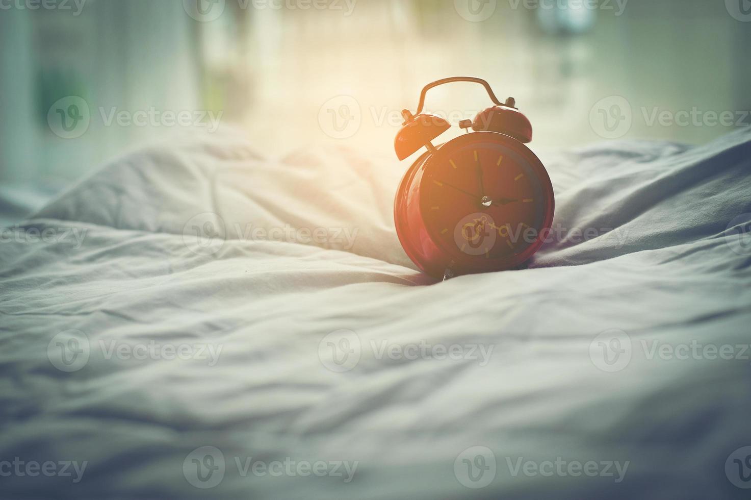 Colorful alarm clock in the morning photo