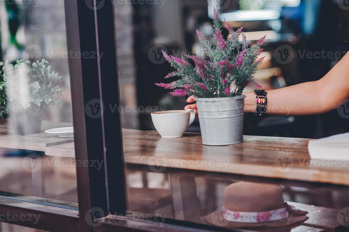 Hello in the morning with aromatic coffee I love coffee I like the taste of coffee Aroma of coffee photo