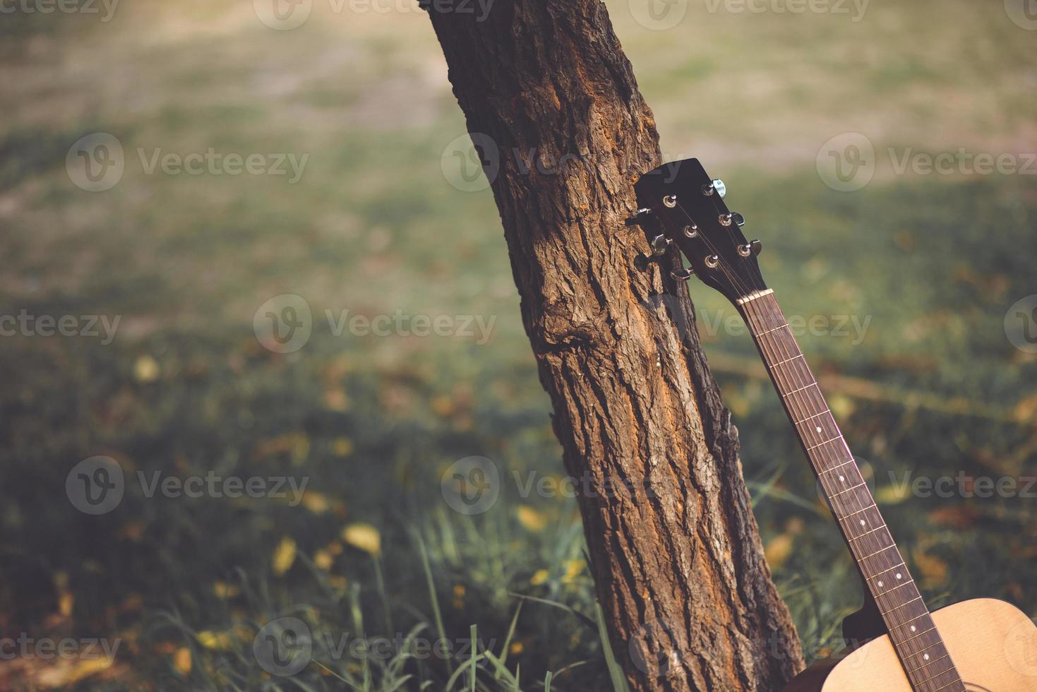 My classic guitar with a lonely day. photo