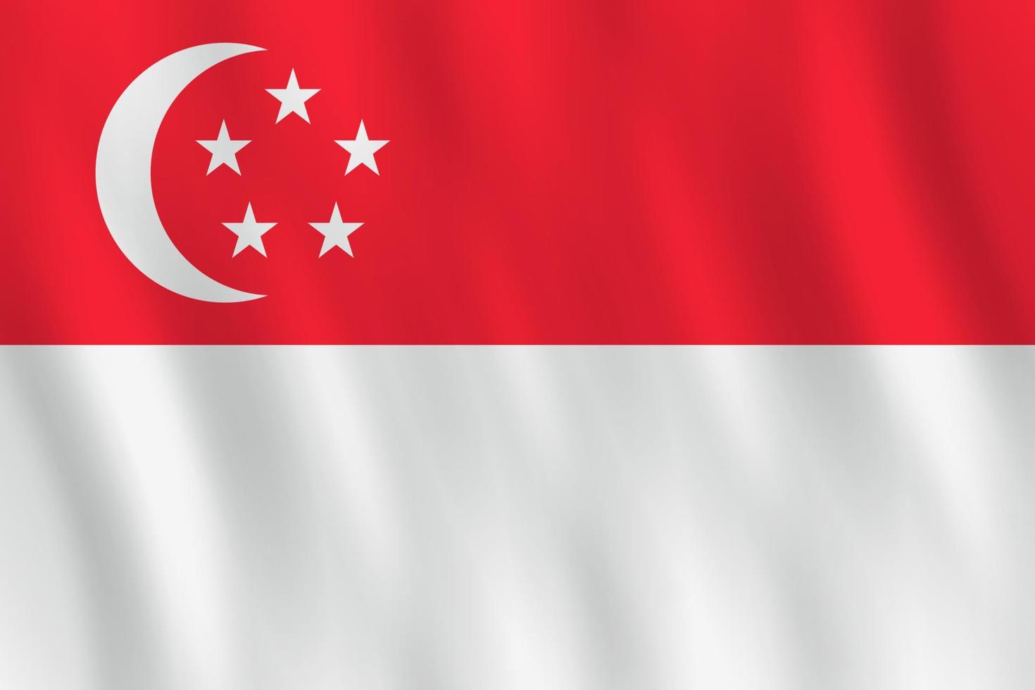 Singapore flag with waving effect, official proportion. vector