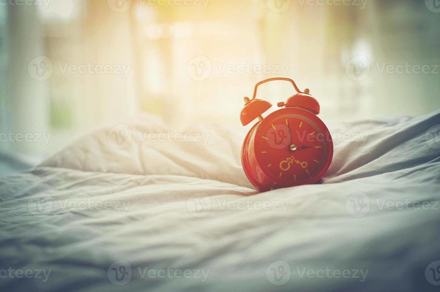 Colorful alarm clock in the morning photo