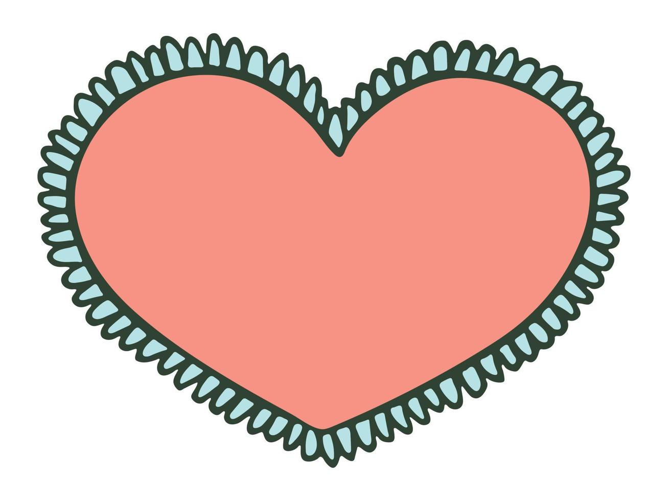 simple ilustración de corazón dibujada a mano aislada en un fondo blanco. lindo garabato del corazón del día de san valentín. vector