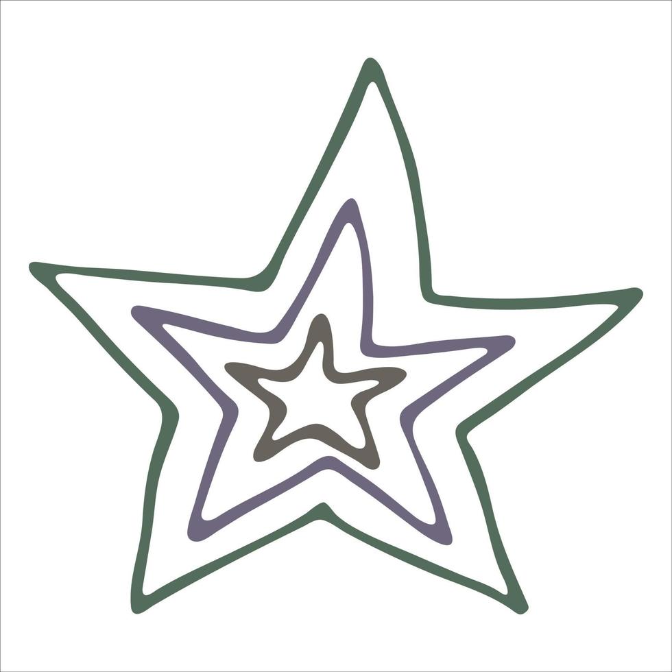 Vector hand drawn star illustration. Cute colorful doodle isolated on white background. For print, web, greeting card, design, decor.