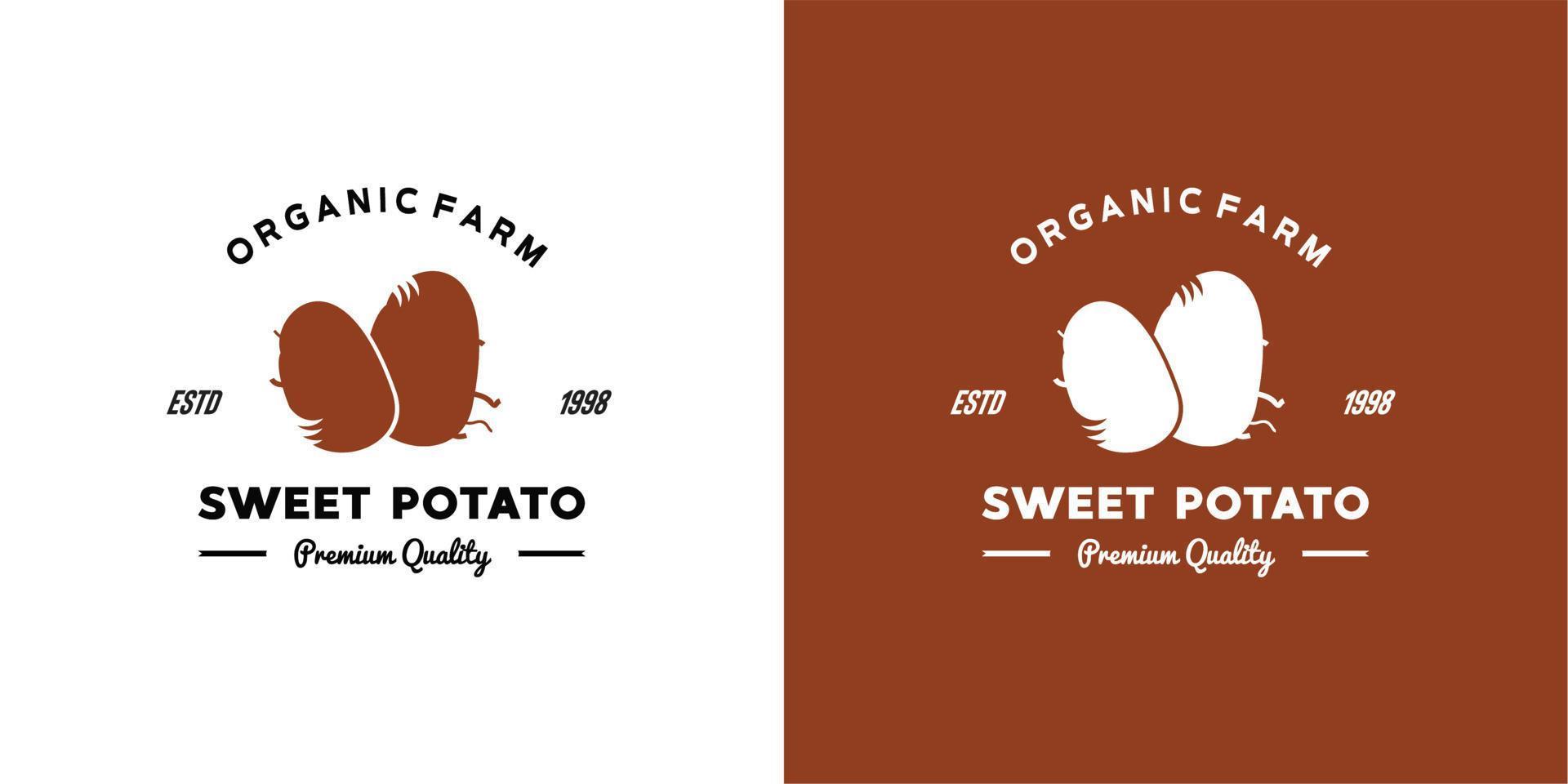 ILLUSTRATION VECTOR GRAPHIC OF brown sweet potato vegetable from organic farm GOOD FOR potato vintage logo retail shop grocery market