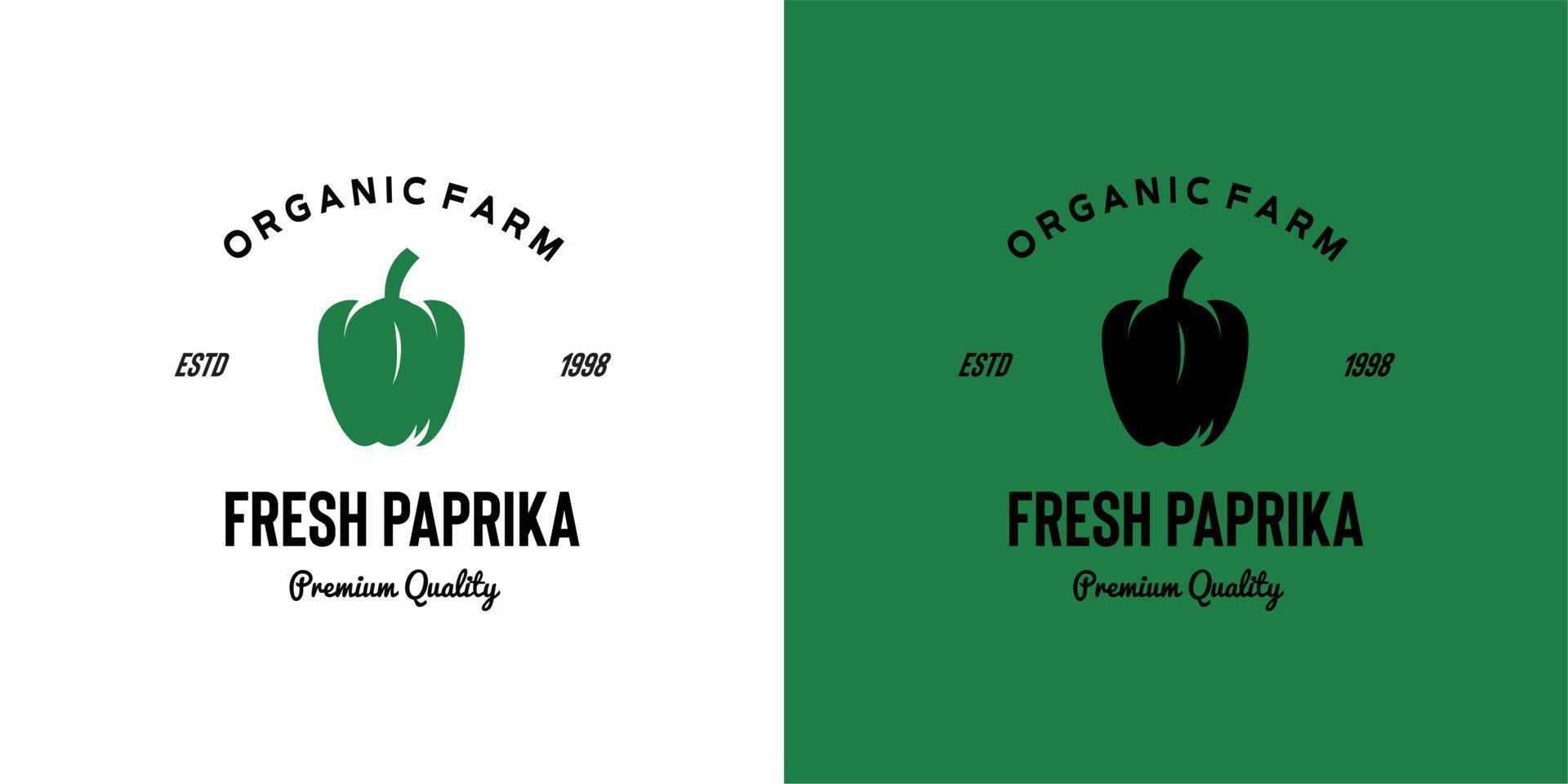 ILLUSTRATION VECTOR GRAPHIC OF green fresh paprika spices and herbs from organic farm GOOD FOR paprika vintage logo vegetable logo shop retail grocery market