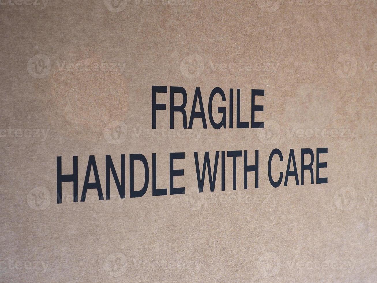 fragile handle with care sign photo