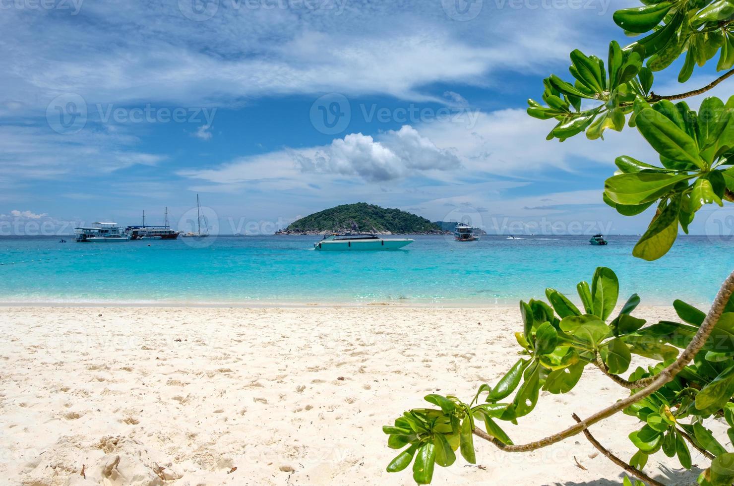 White beach and blue sea in similan island photo