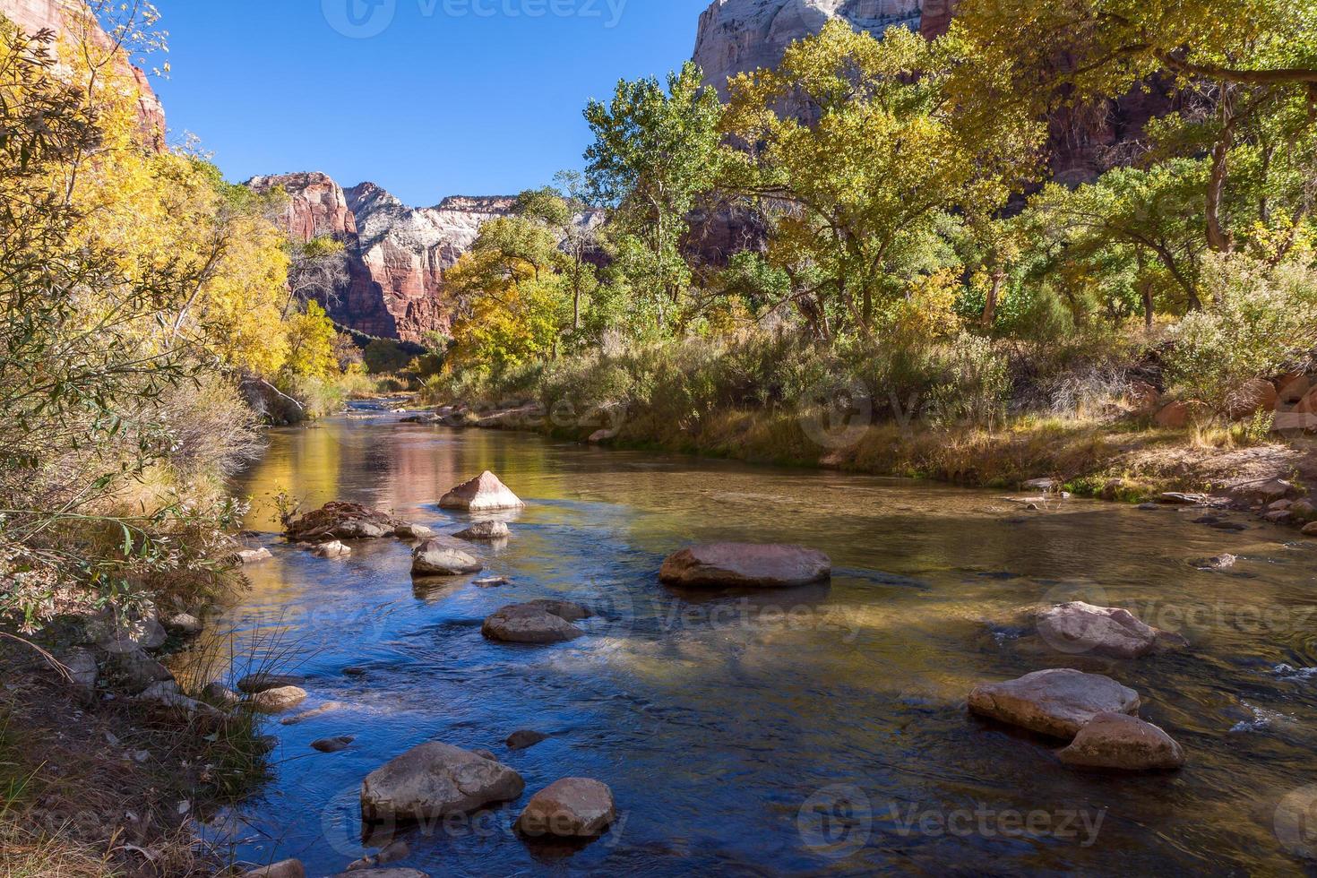 Virgin River Meandering through the Mountains of Zion photo