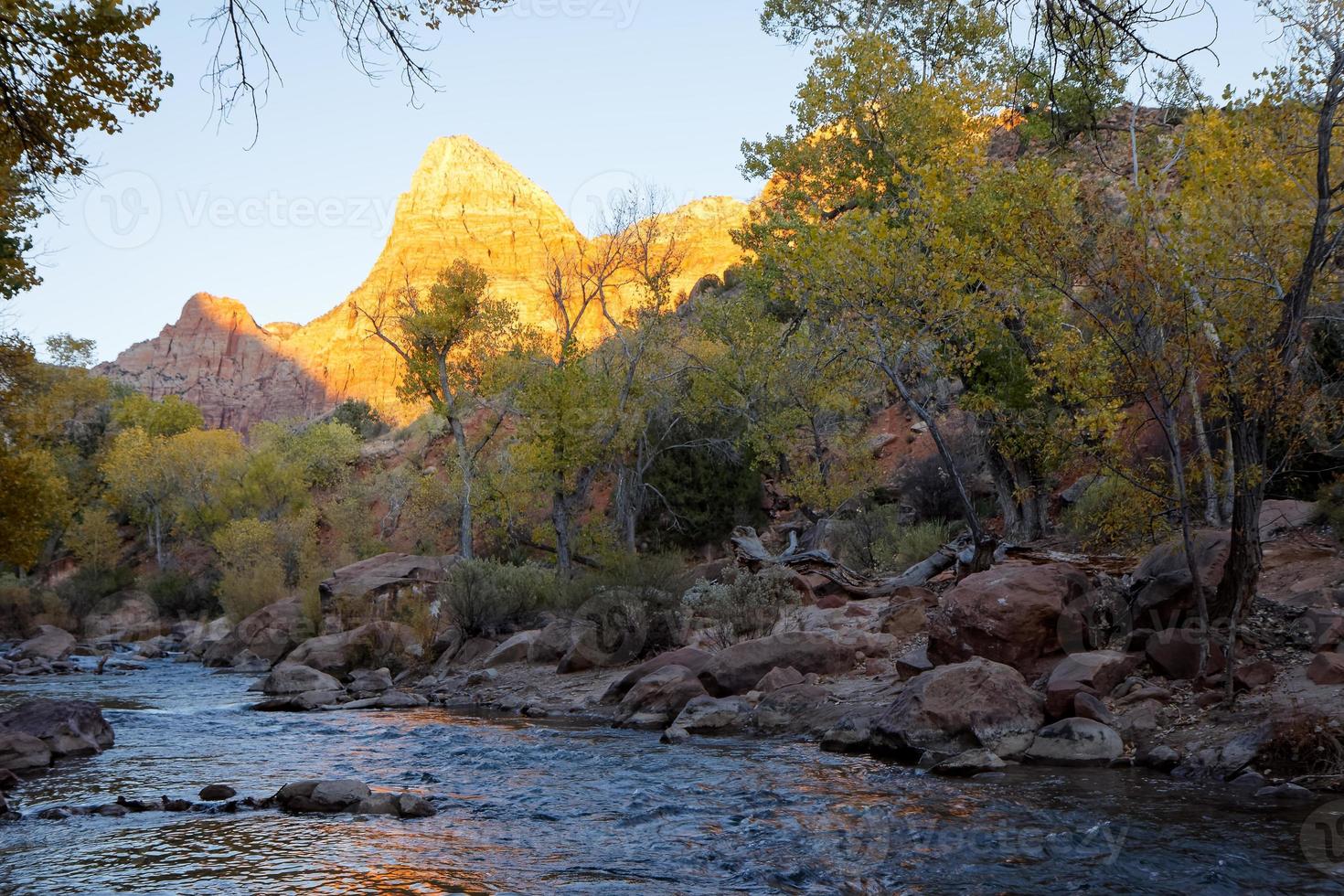 The Watchman Towers Over the Virgin River photo