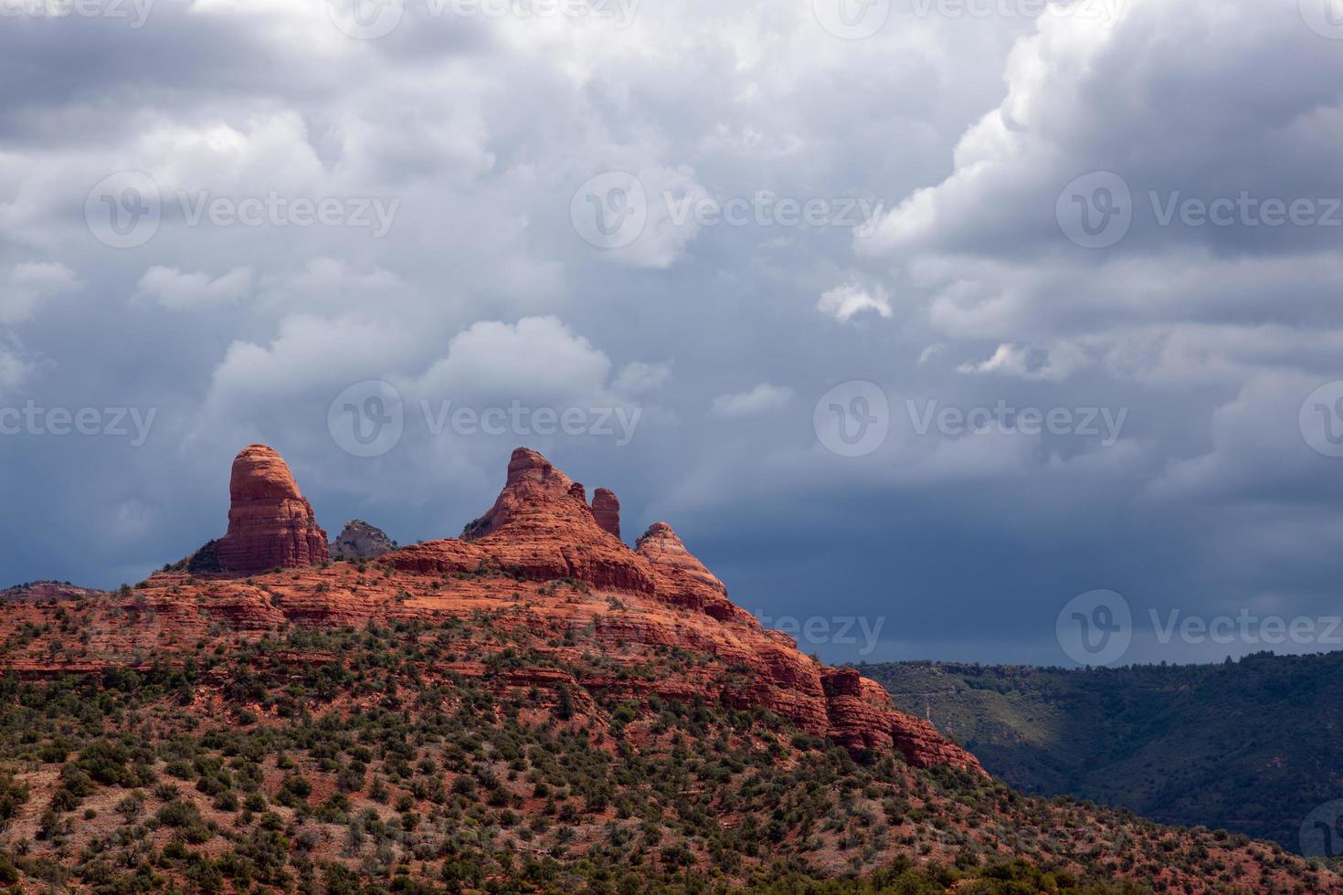 Mountains surrounding Sedona in Stormy Conditions photo