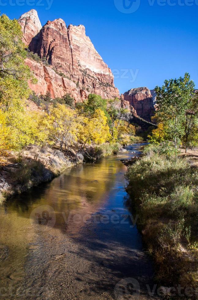 Virgin River Meandering through the Mountains of Zion photo