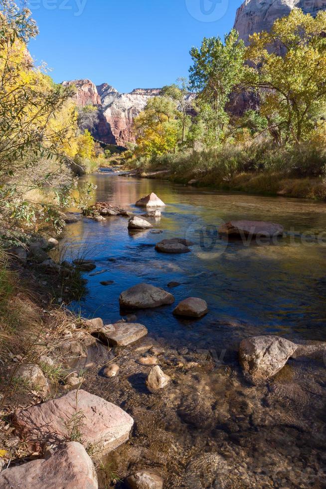 Virgin River Meandering through the Mountains of Zion photo