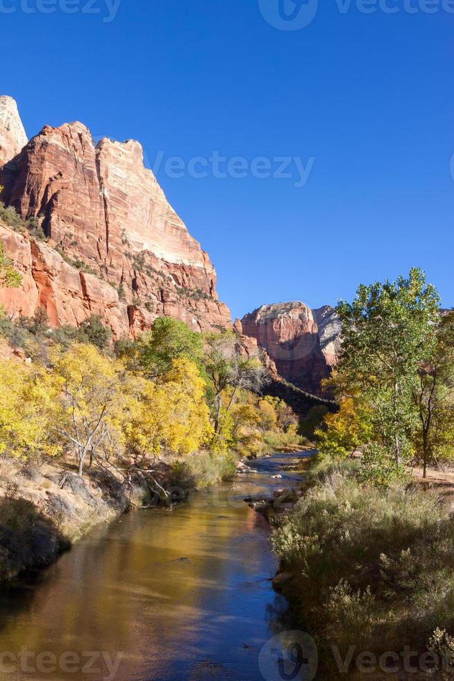 Virgin River Meandering through the Mountains of Zion photo