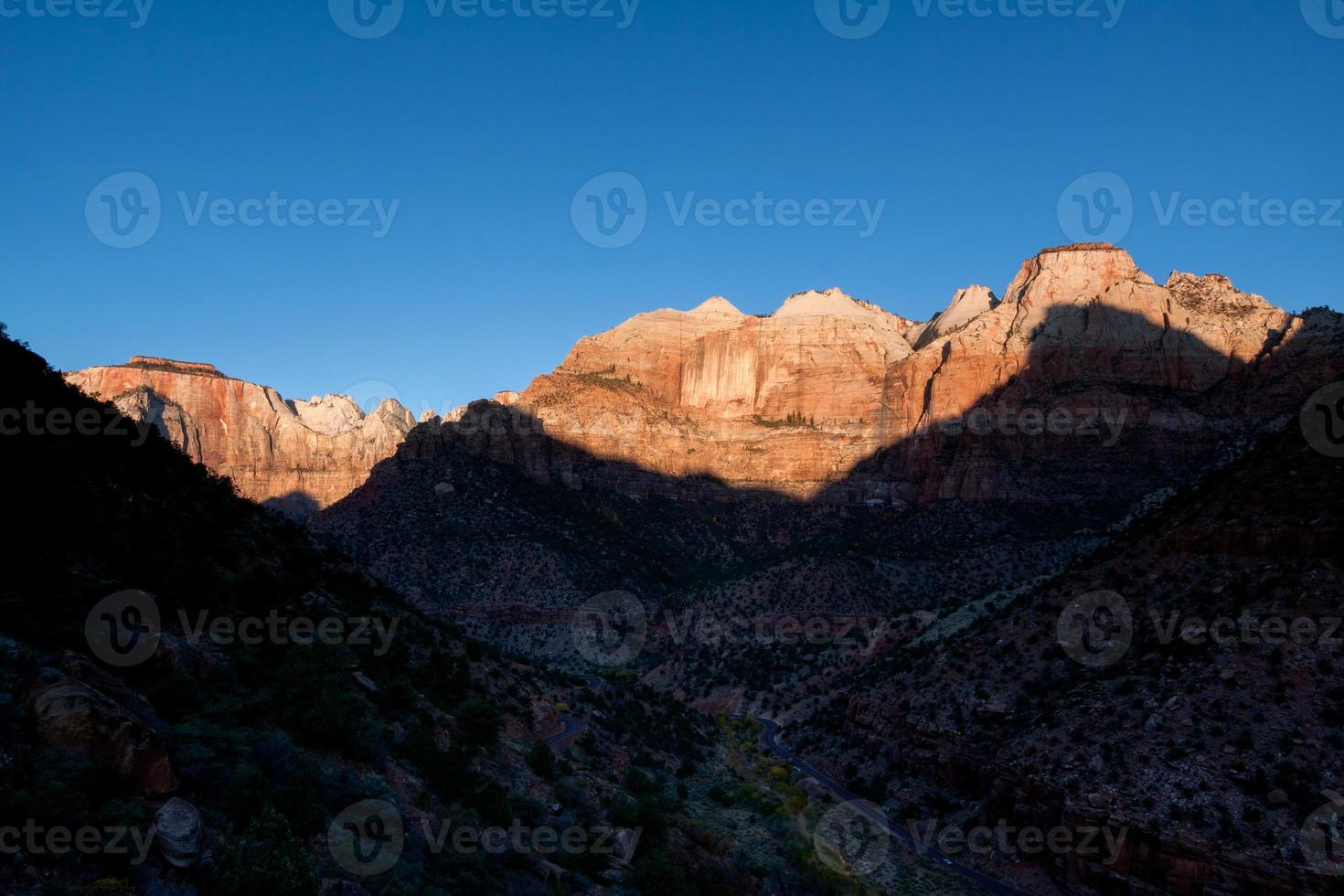 Sunrise over The Towers of the Virgin and The West Temple photo