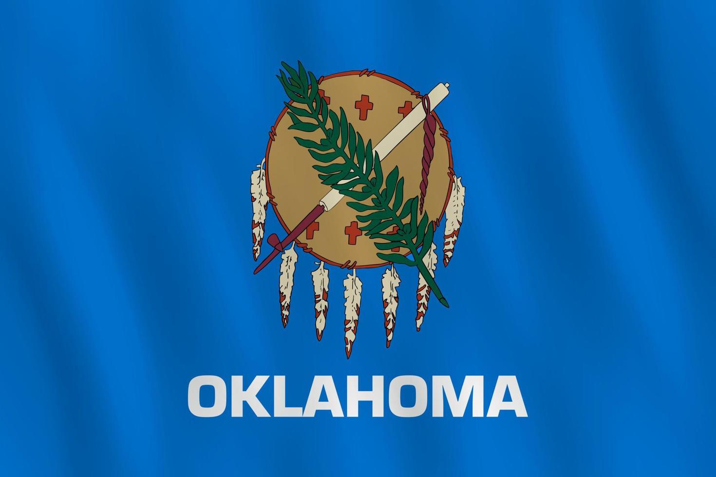 oklahoma bandera del estado de estados unidos con efecto ondeante, proporción oficial. vector