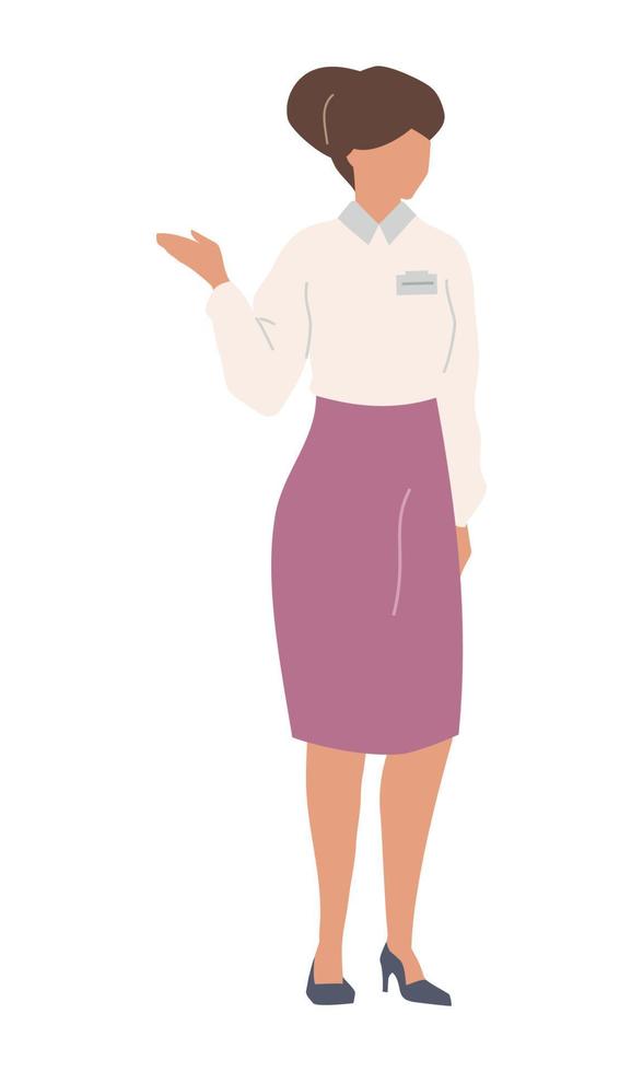 Museum curator semi flat color vector character