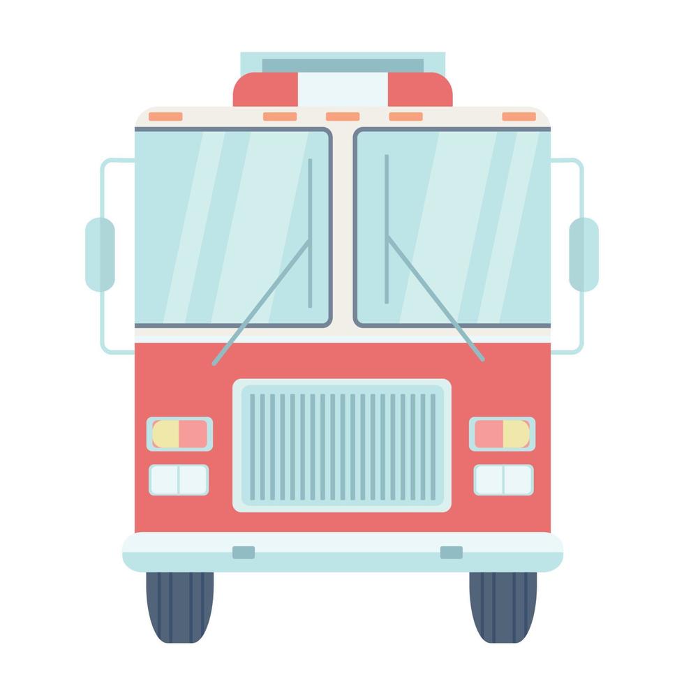 Fire engine semi flat color vector object