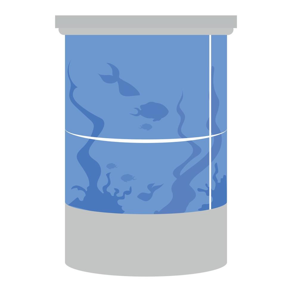 Cylinder round fish tank semi flat color vector object