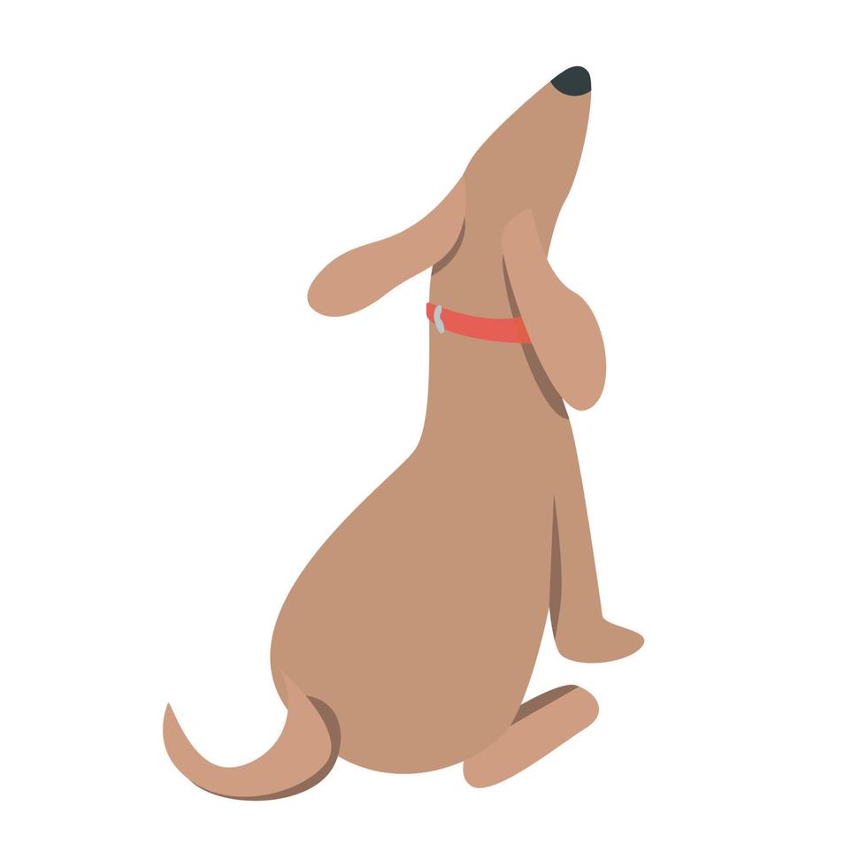 Dog breed with long snout semi flat color vector character