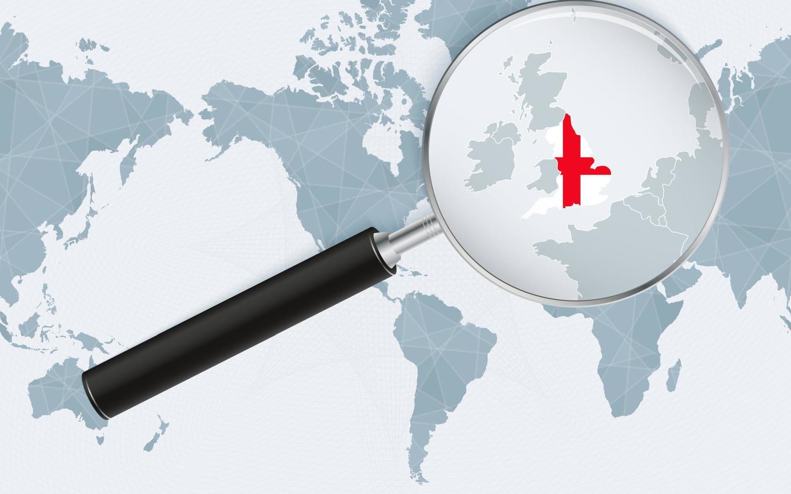 England To America Map Enlarged Map Of England On America Centered World Map. Magnified Map And  Flag Of England. 6616743 Vector Art At Vecteezy
