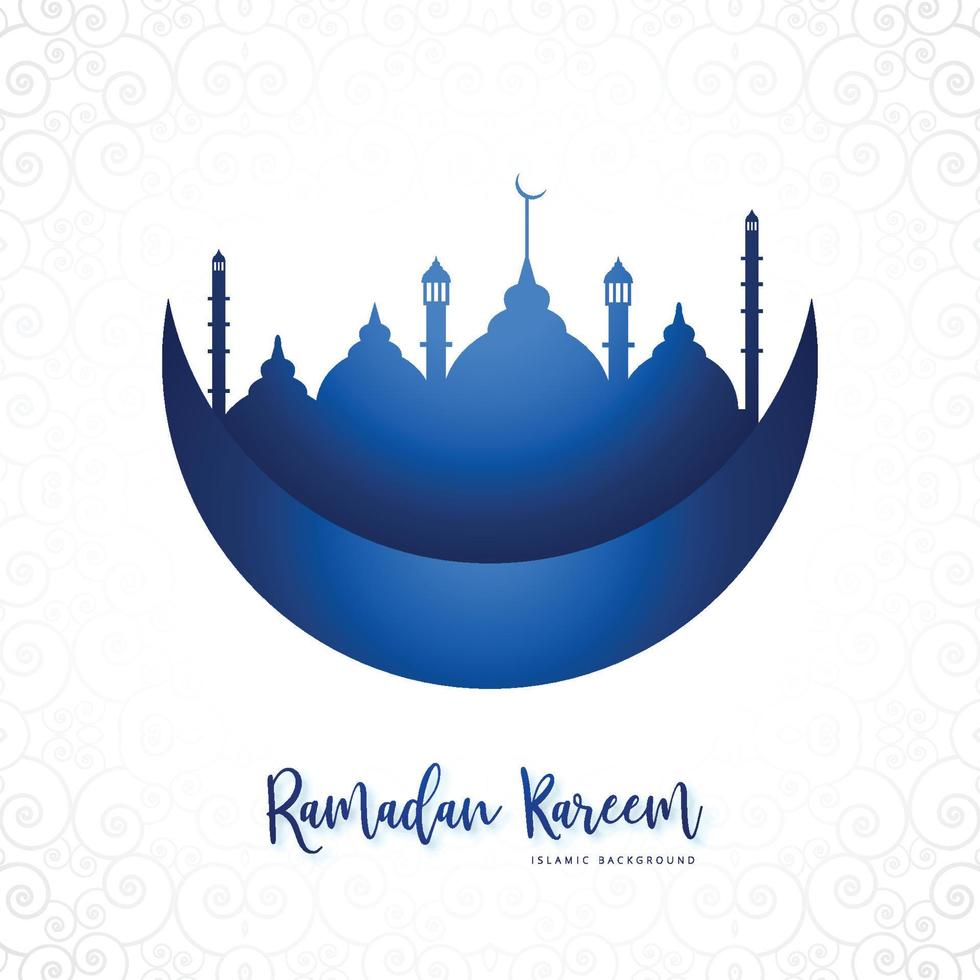 Beautiful islamic ramadan kareem religious festival greeting card design vector