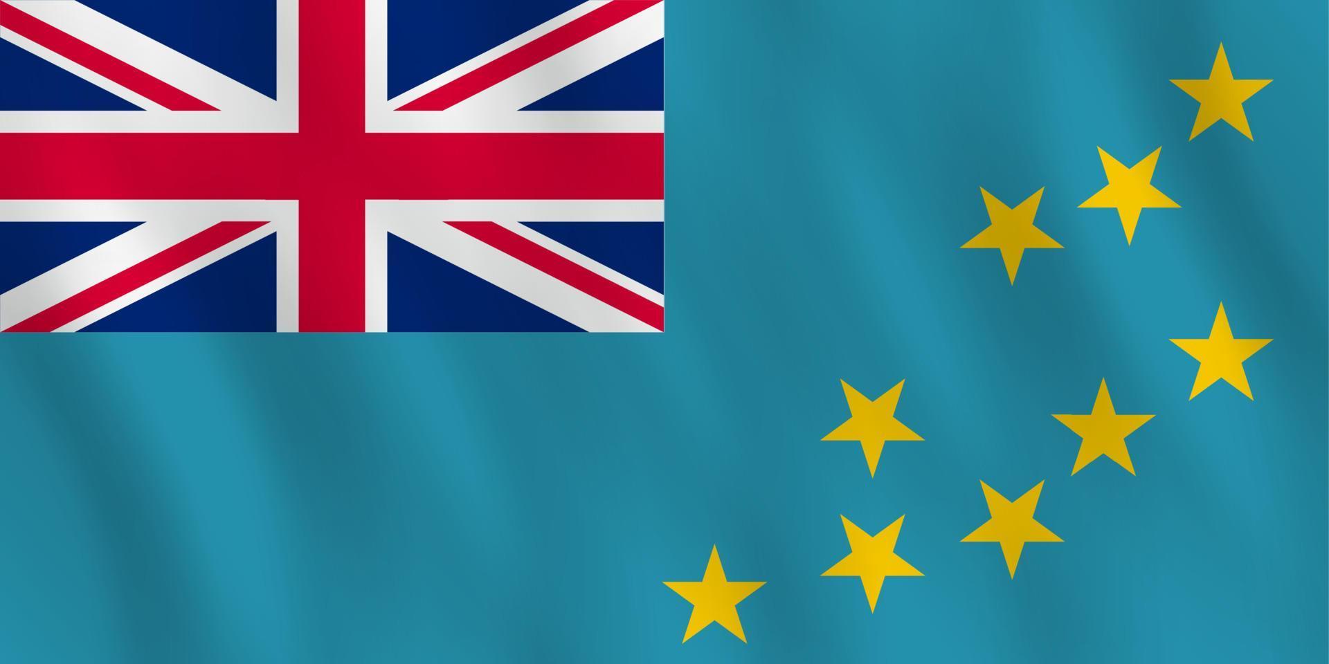 Tuvalu flag with waving effect, official proportion. vector
