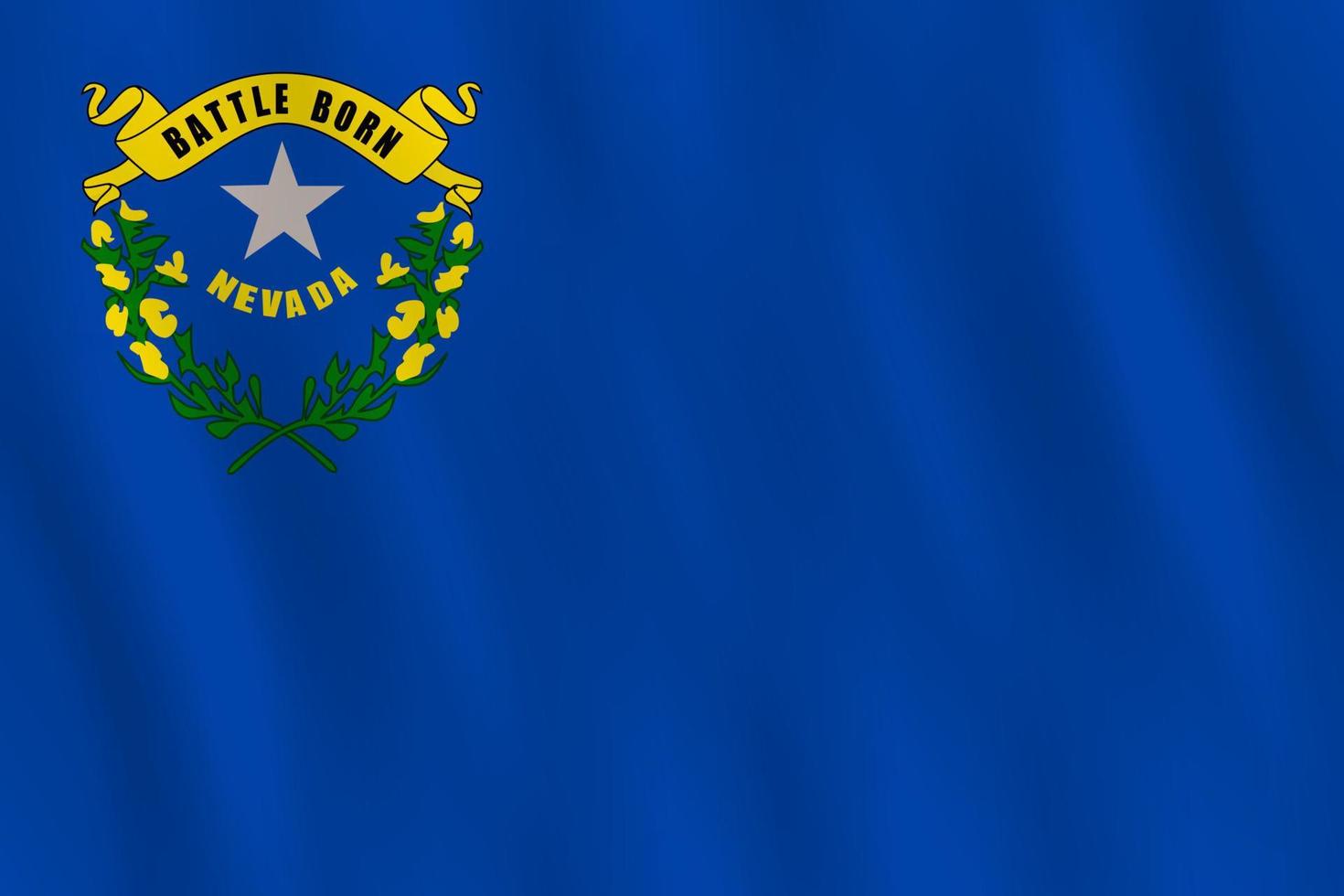 bandera del estado de nevada con efecto ondeante, proporción oficial. vector