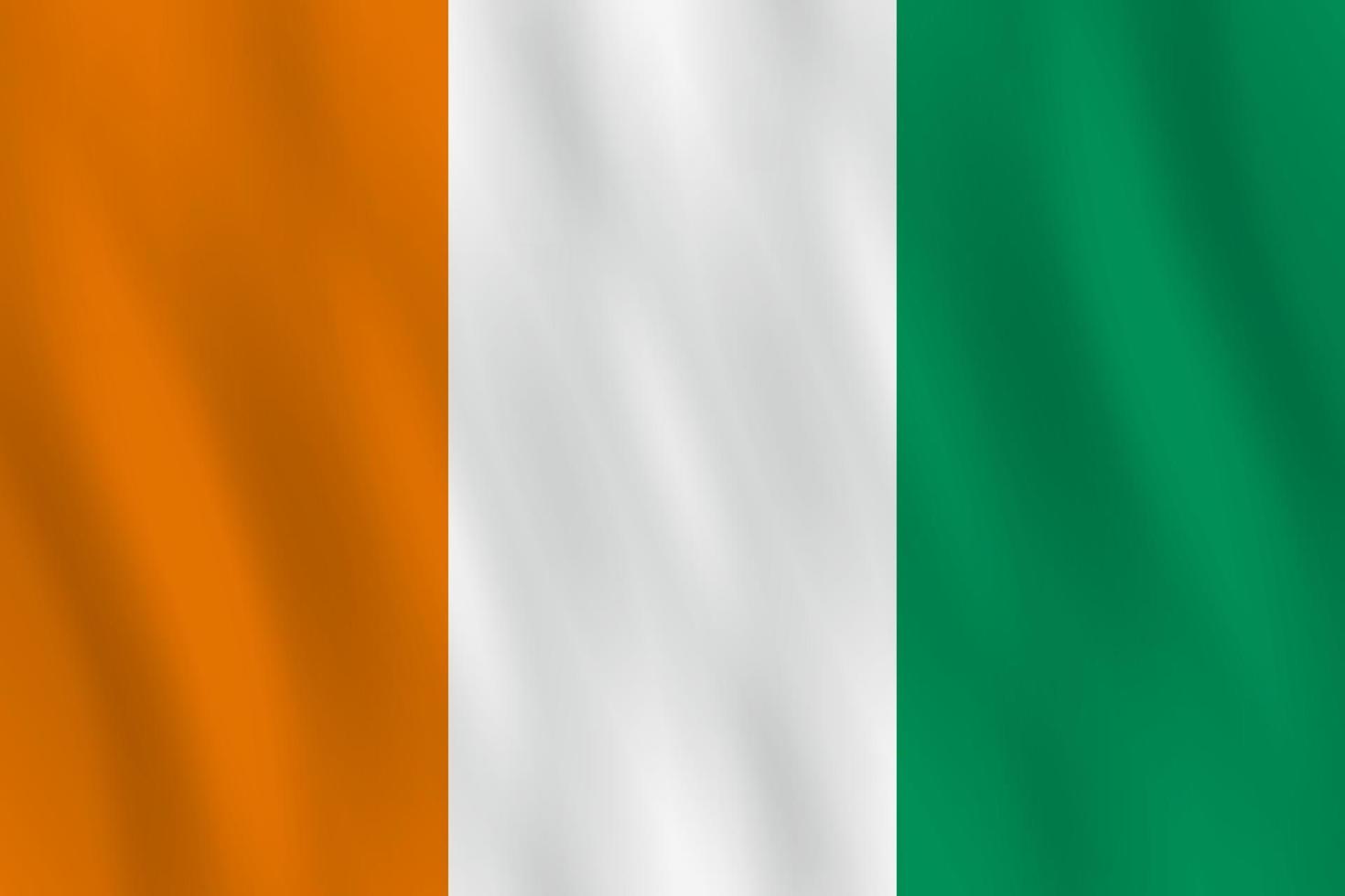 Ivory Coast flag with waving effect, official proportion. vector