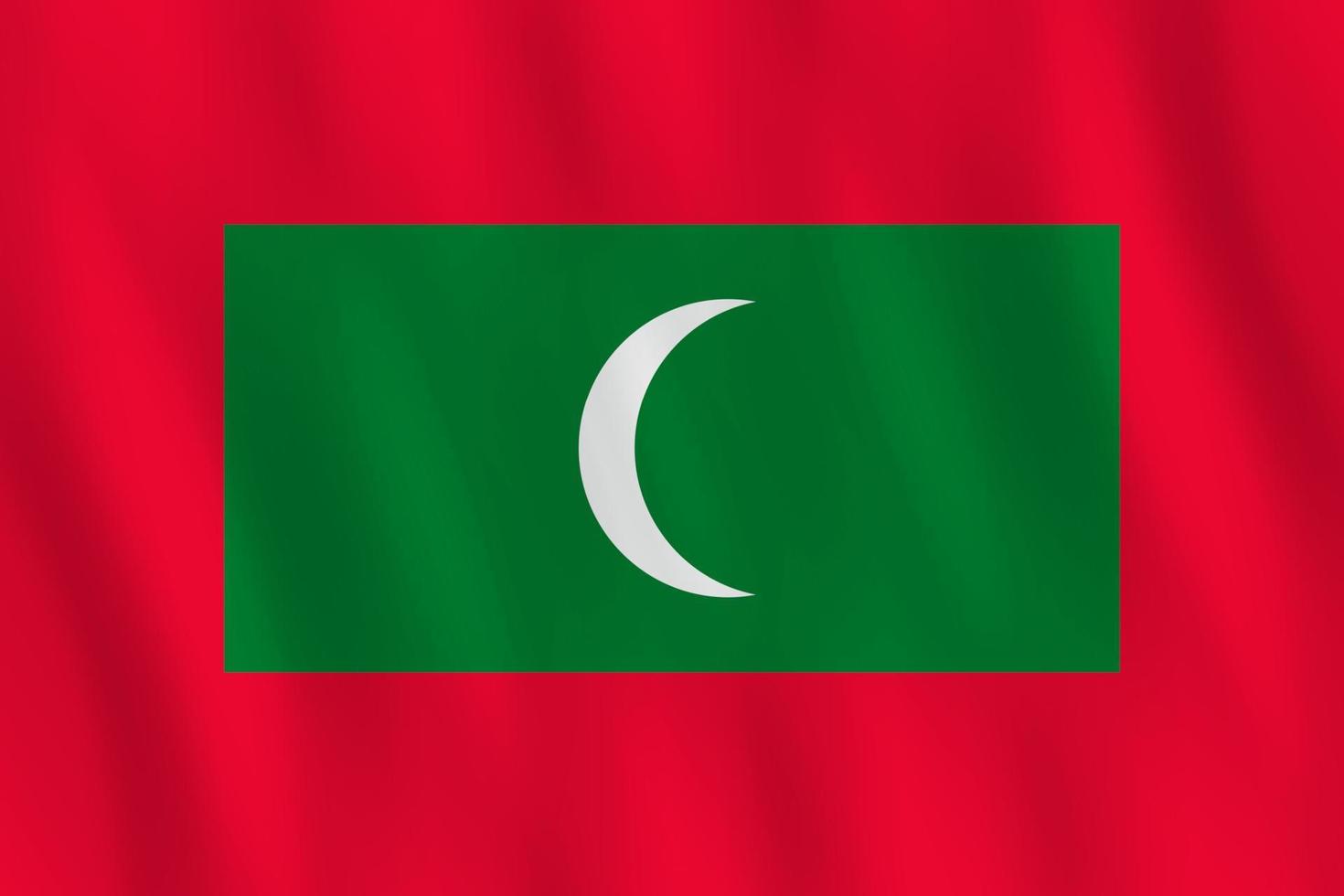 Maldives flag with waving effect, official proportion. vector