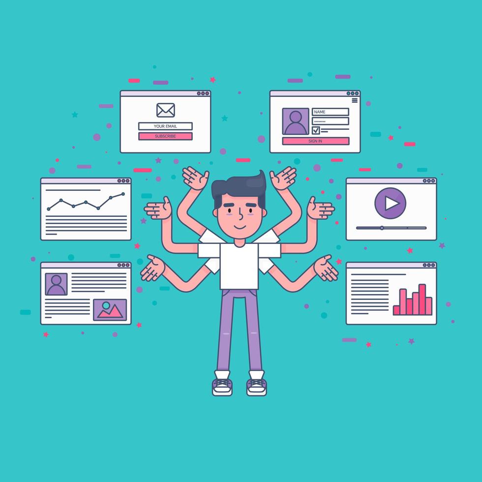 Web Virtual Socail Network vector