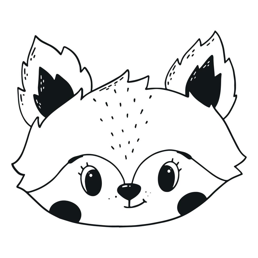 cute illustration a fox for nursery room decor, posters, prints, kids apparel, coloring pages, sublimation, cards, etc. EPS 10 vector