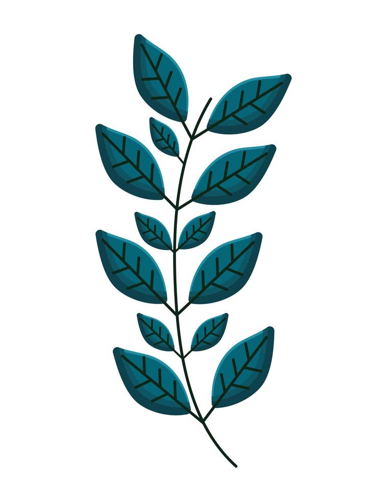blue leaves branch vector
