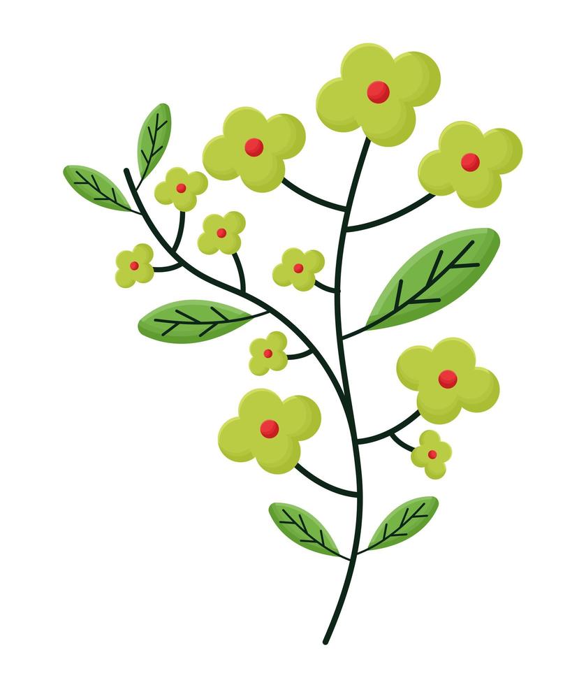 green flowers branch vector