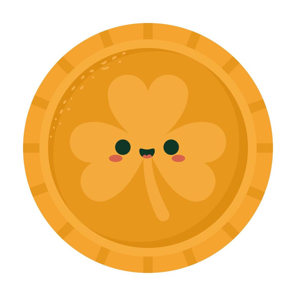 moneda de trébol de oro vector