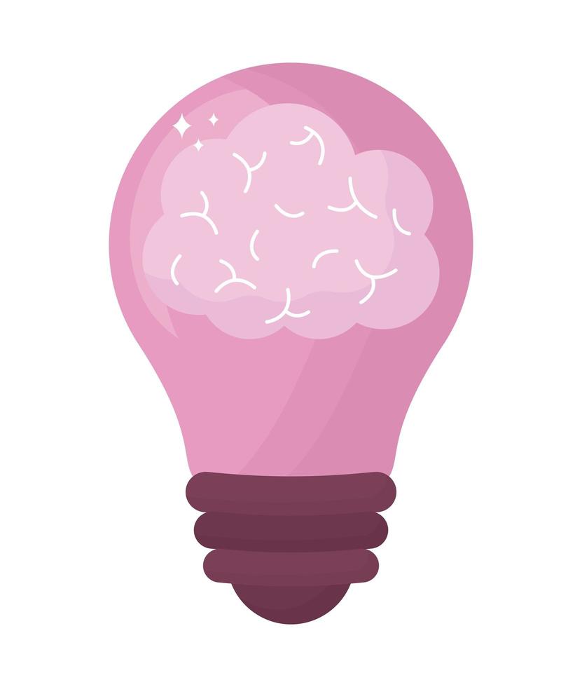 light bulb with brain vector