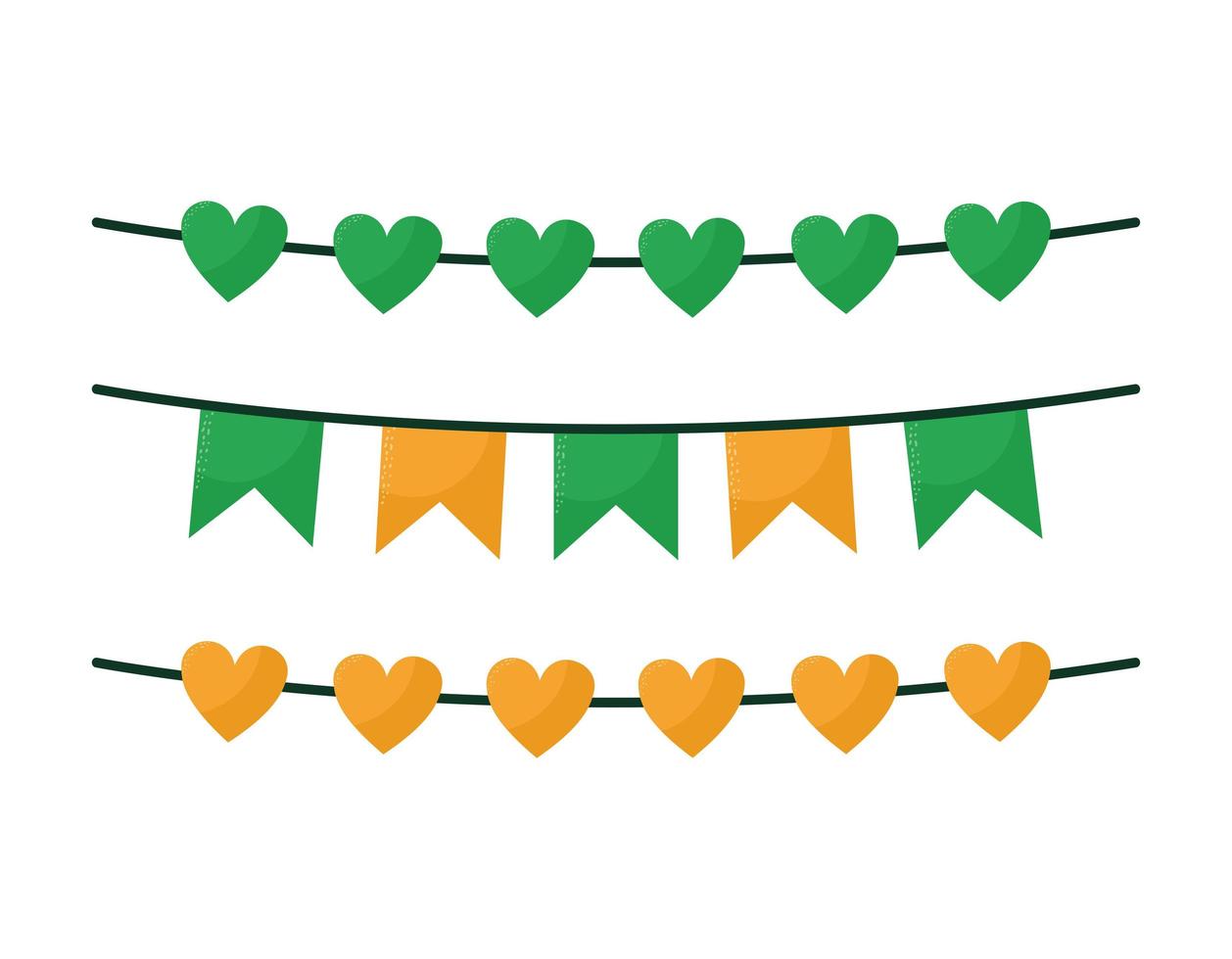 patricks day garlands vector