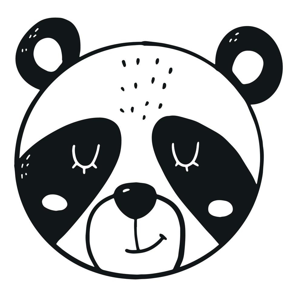 lindo bebé panda dibujado a mano para carteles de guardería, estampados de ropa para niños, sublimación, pegatinas, letreros, etiquetas, tarjetas, etc. eps 10 vector