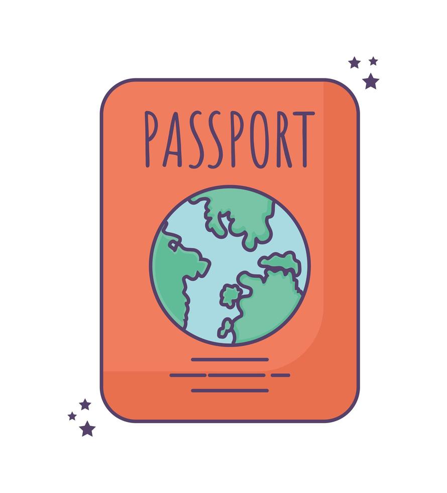 orange passport design vector