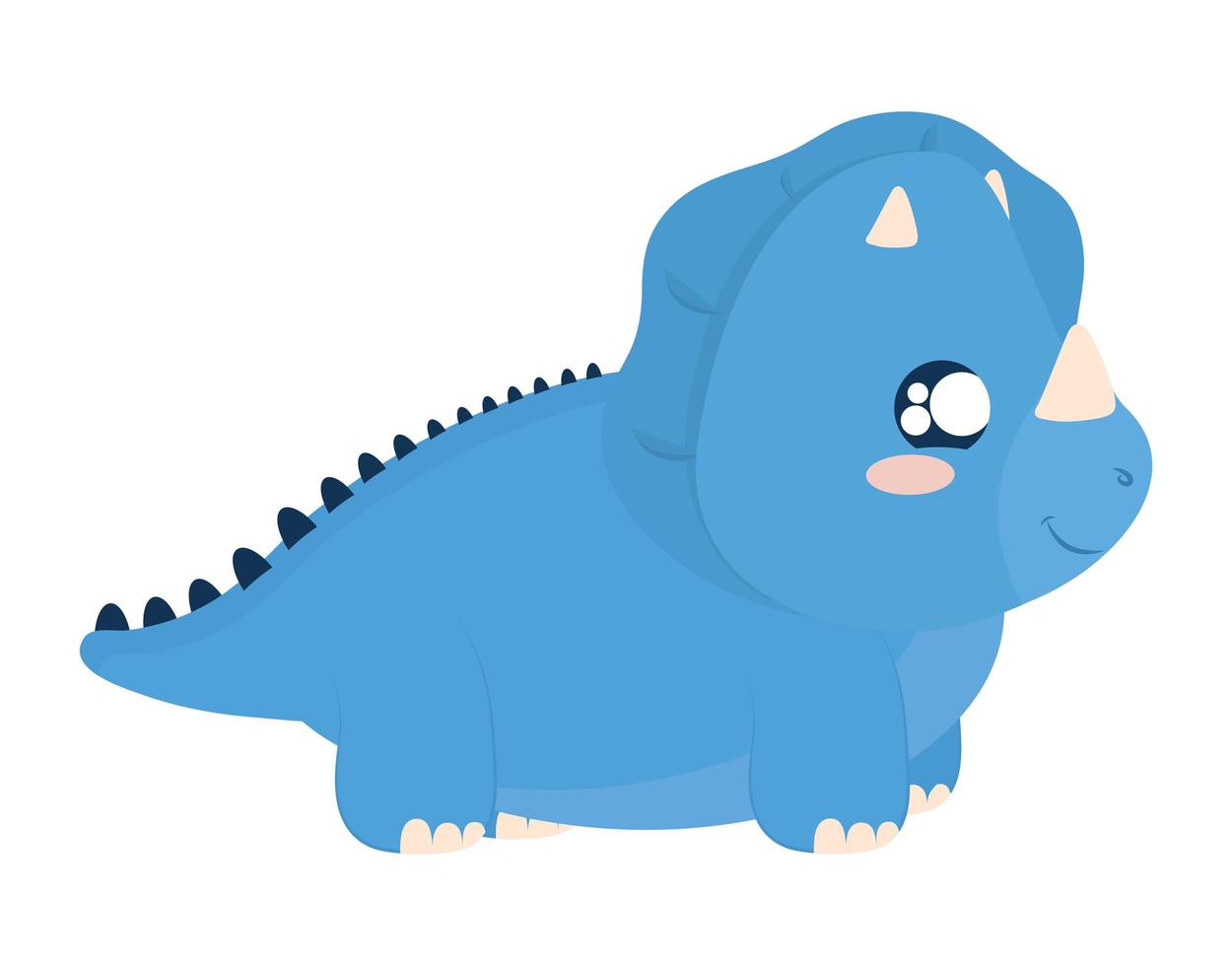 blue triceratops design vector