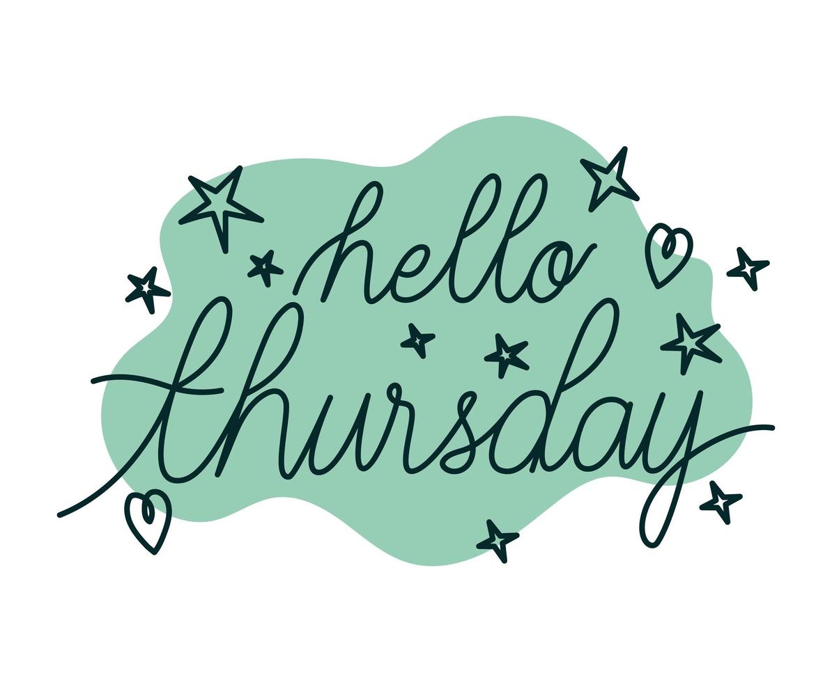 phrase of hello thursday vector