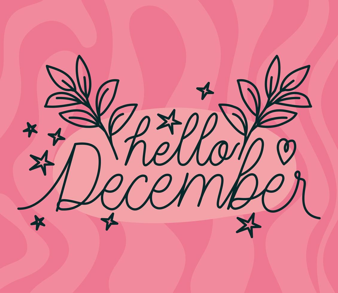 card of hello december vector