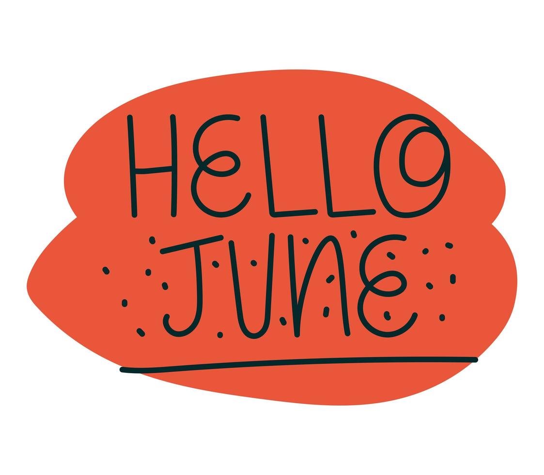 lettering of hello june 6617189 Vector Art at Vecteezy