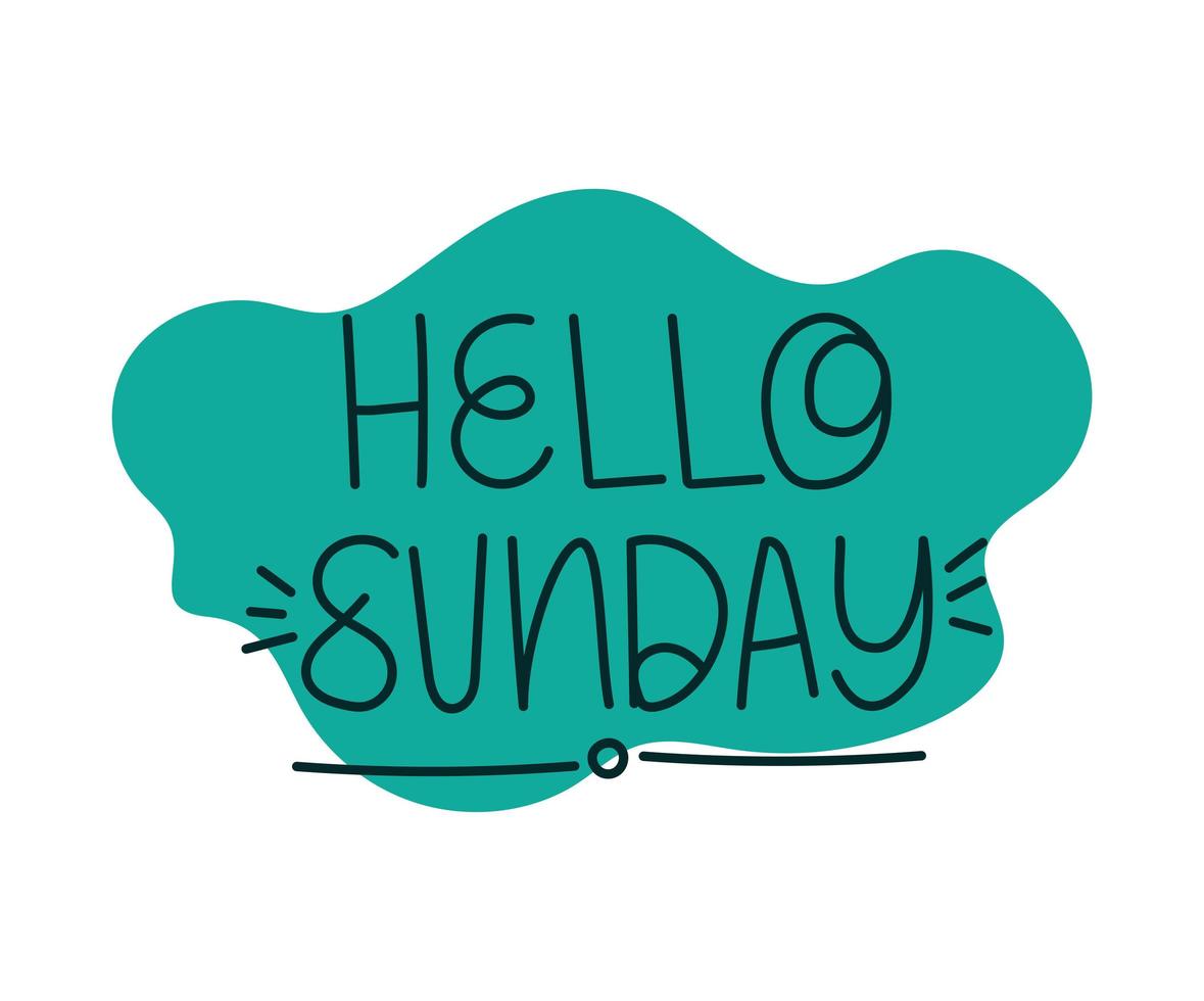 lettering of hello sunday vector