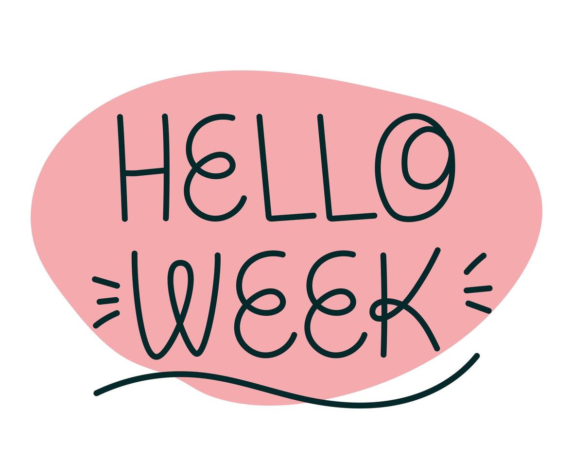 lettering of hello week vector