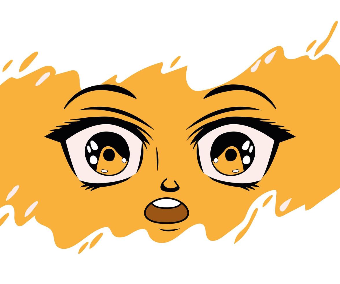 surprise anime face vector