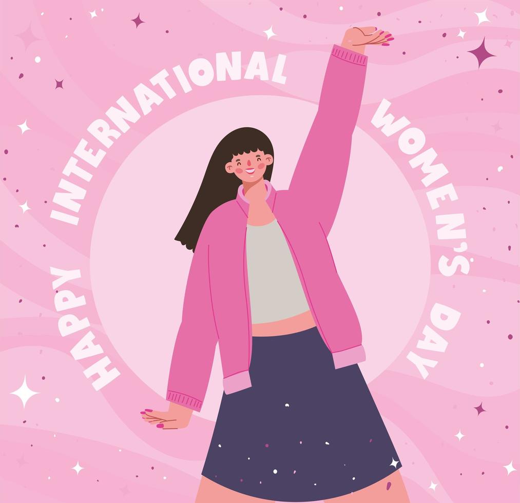 feliz día internacional de la mujer tarjeta vector