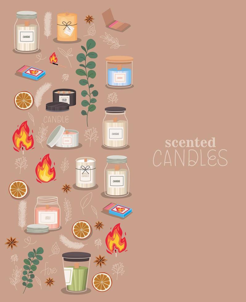 cute candle icons vector