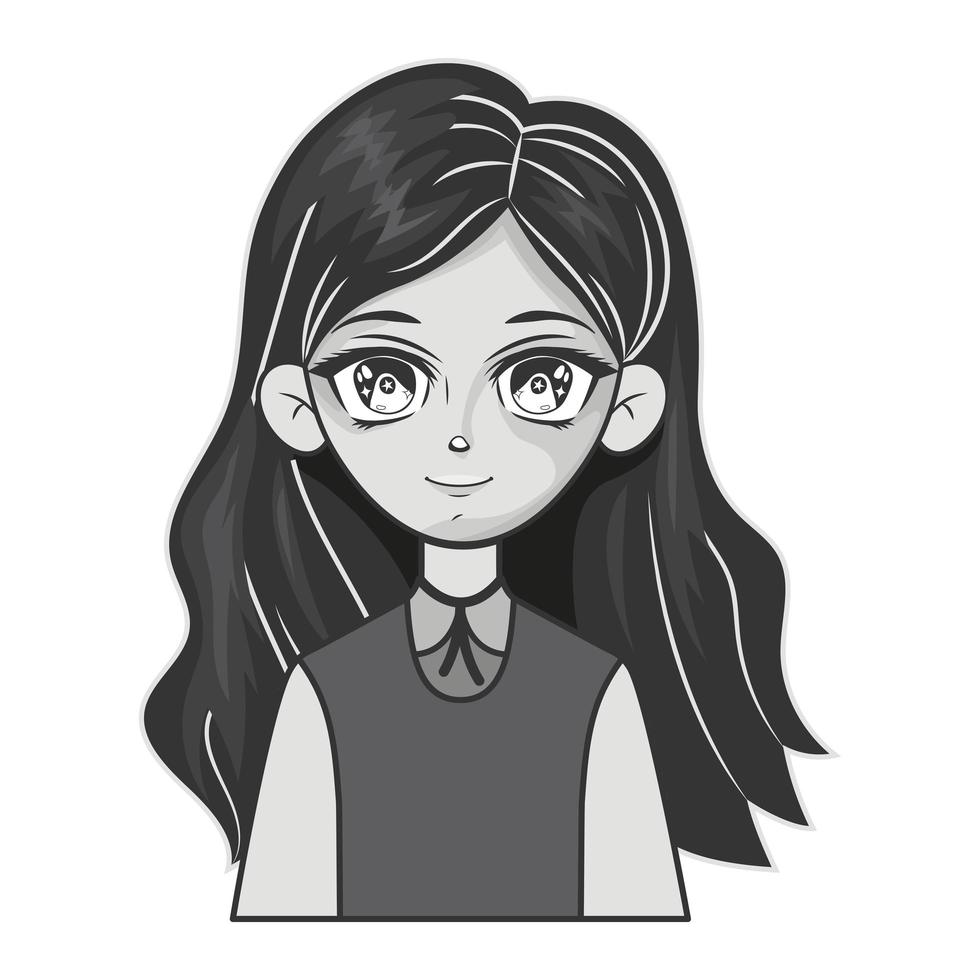 happy anime girl vector