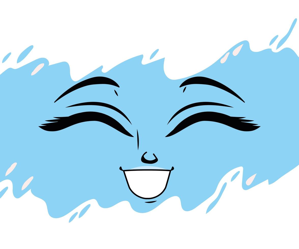 blue anime face vector